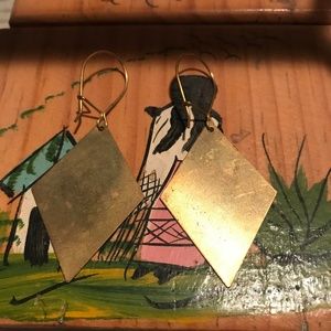 3 for $10:  Unique Gold Metal Dangly Earrings